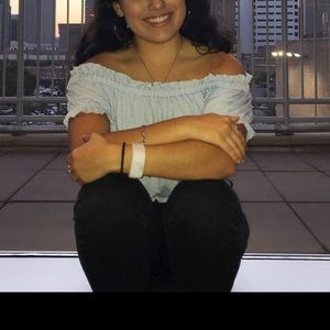 Blue Primark Off the Shoulder Crop Top